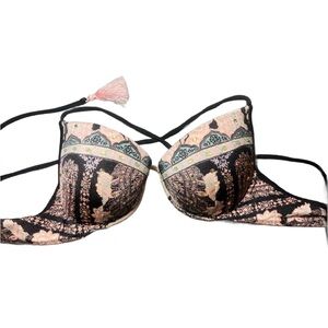 Victoria's Secret Black and Pink Bikini with Lace Detail